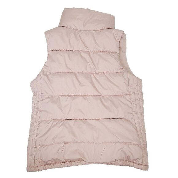 Old Navy Puffer Vest M Dusty Pink Full-Zip Fleece Lined Sleeveless Jacket - Picture 2 of 11
